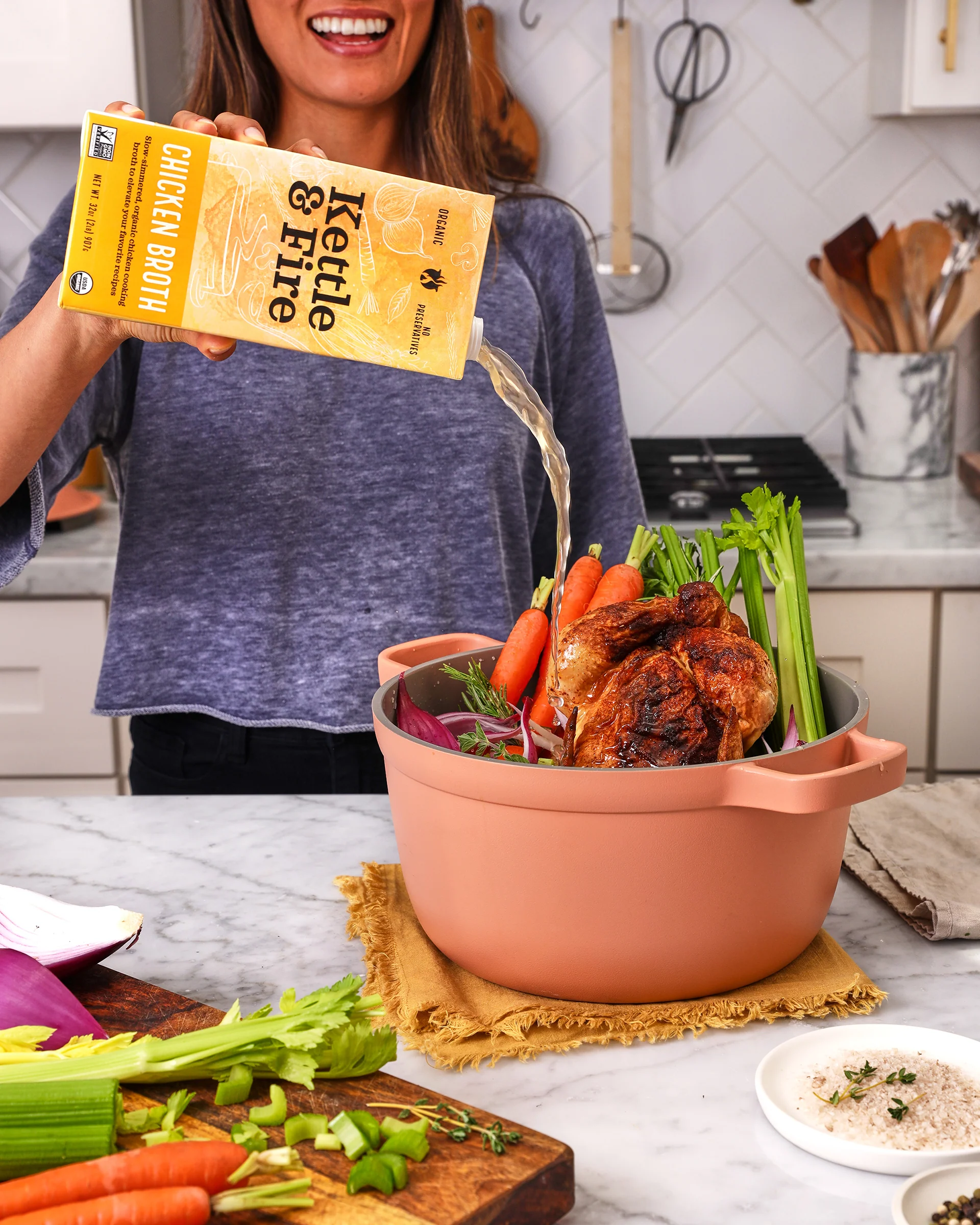 4 Pack: Chicken Cooking Broth - 32oz - Image 5