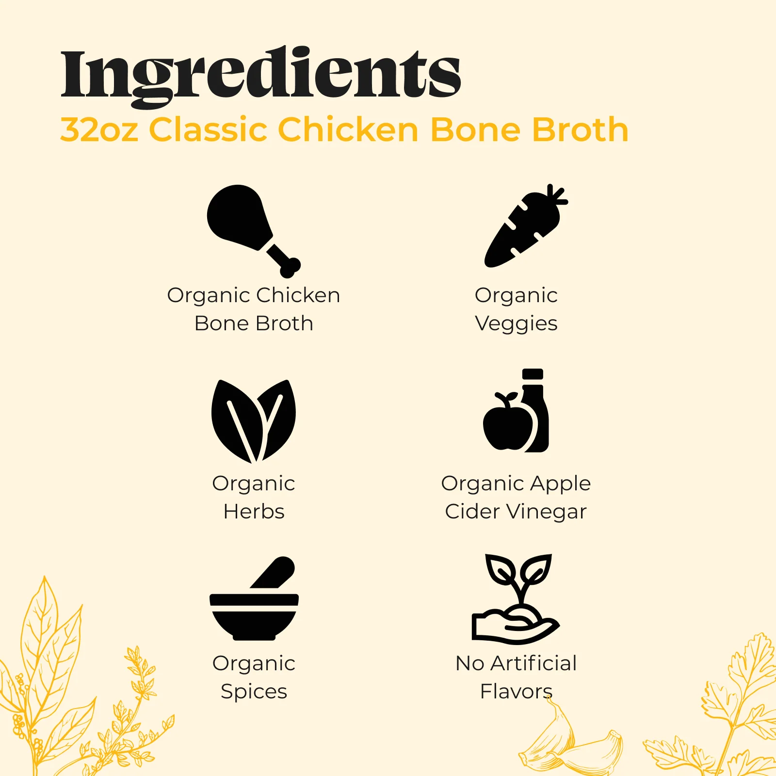 6 Pack: Chicken Bone Broth - 32oz - Image 4