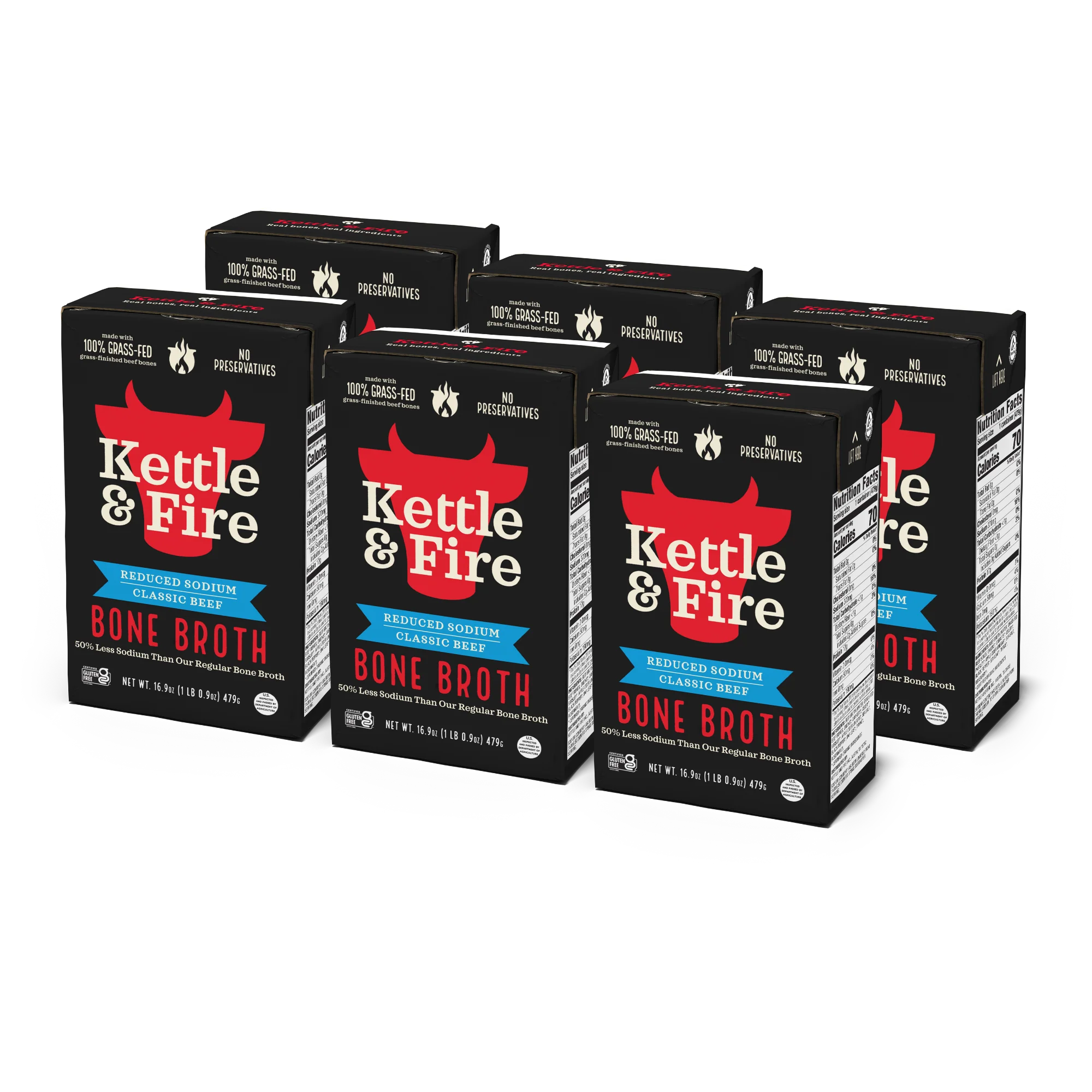 6 Pack: Reduced Sodium Beef Bone Broth