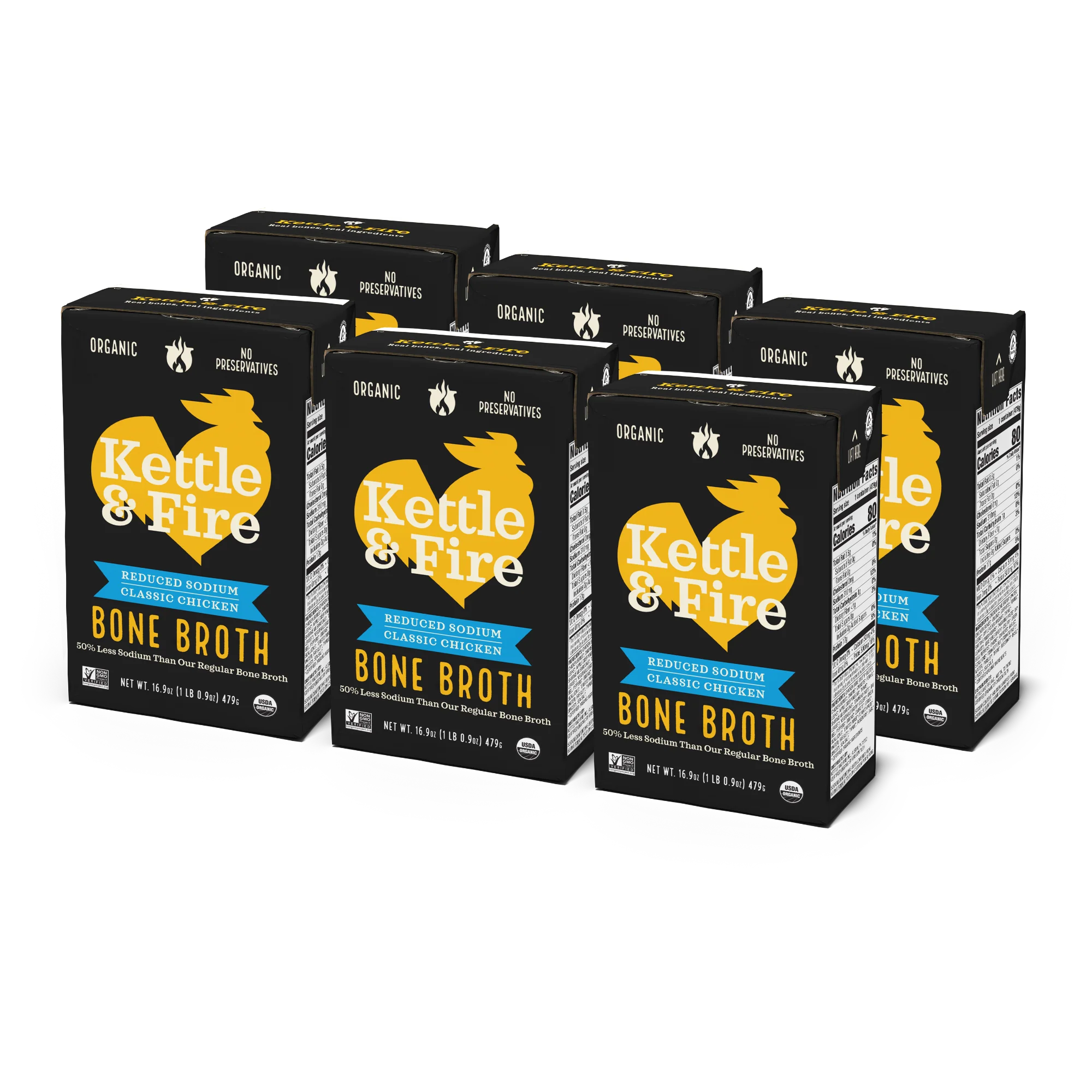 6 Pack: Reduced Sodium Chicken Bone Broth