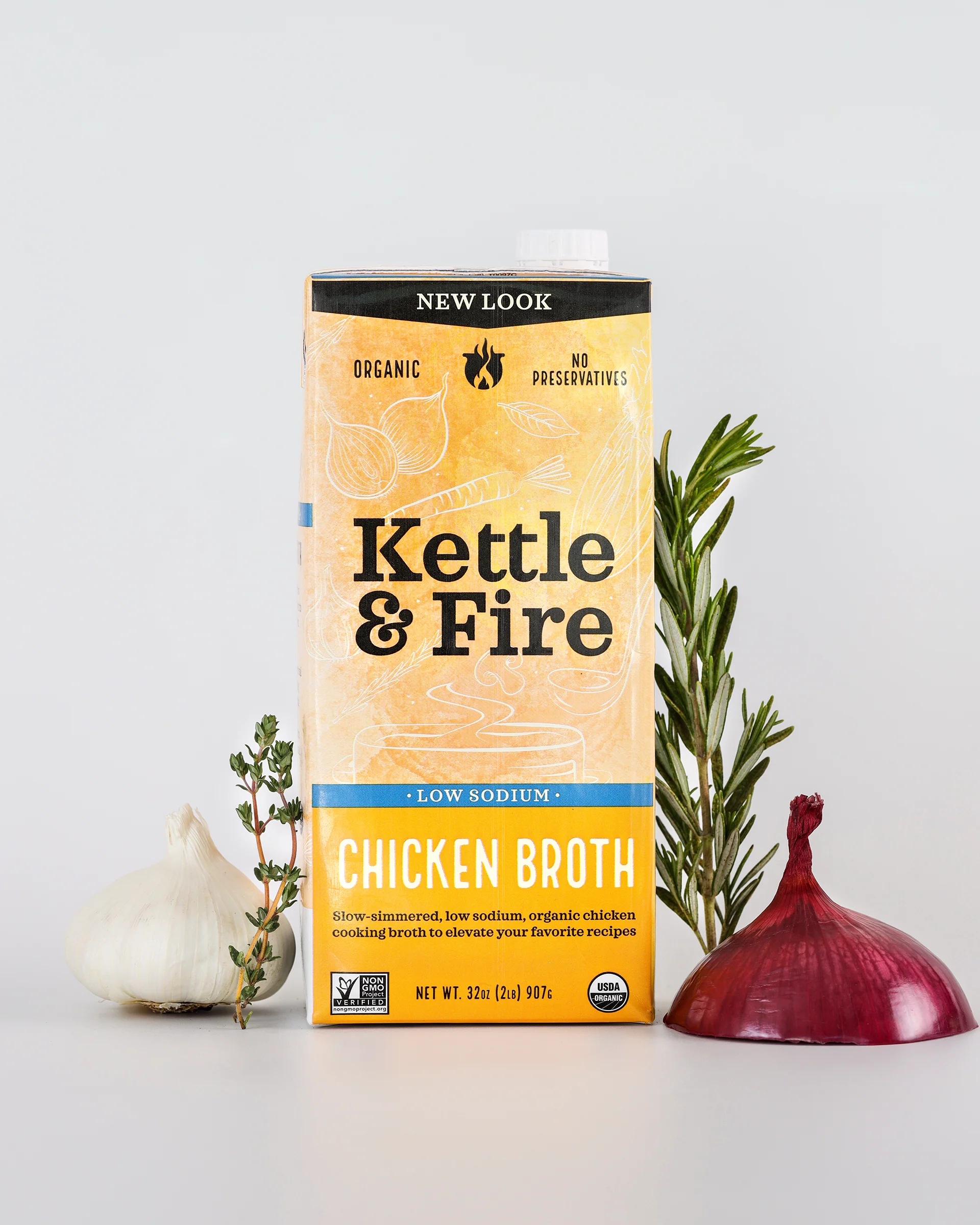 4 Pack: Chicken Low Sodium Cooking Broth - 32oz - Image 4
