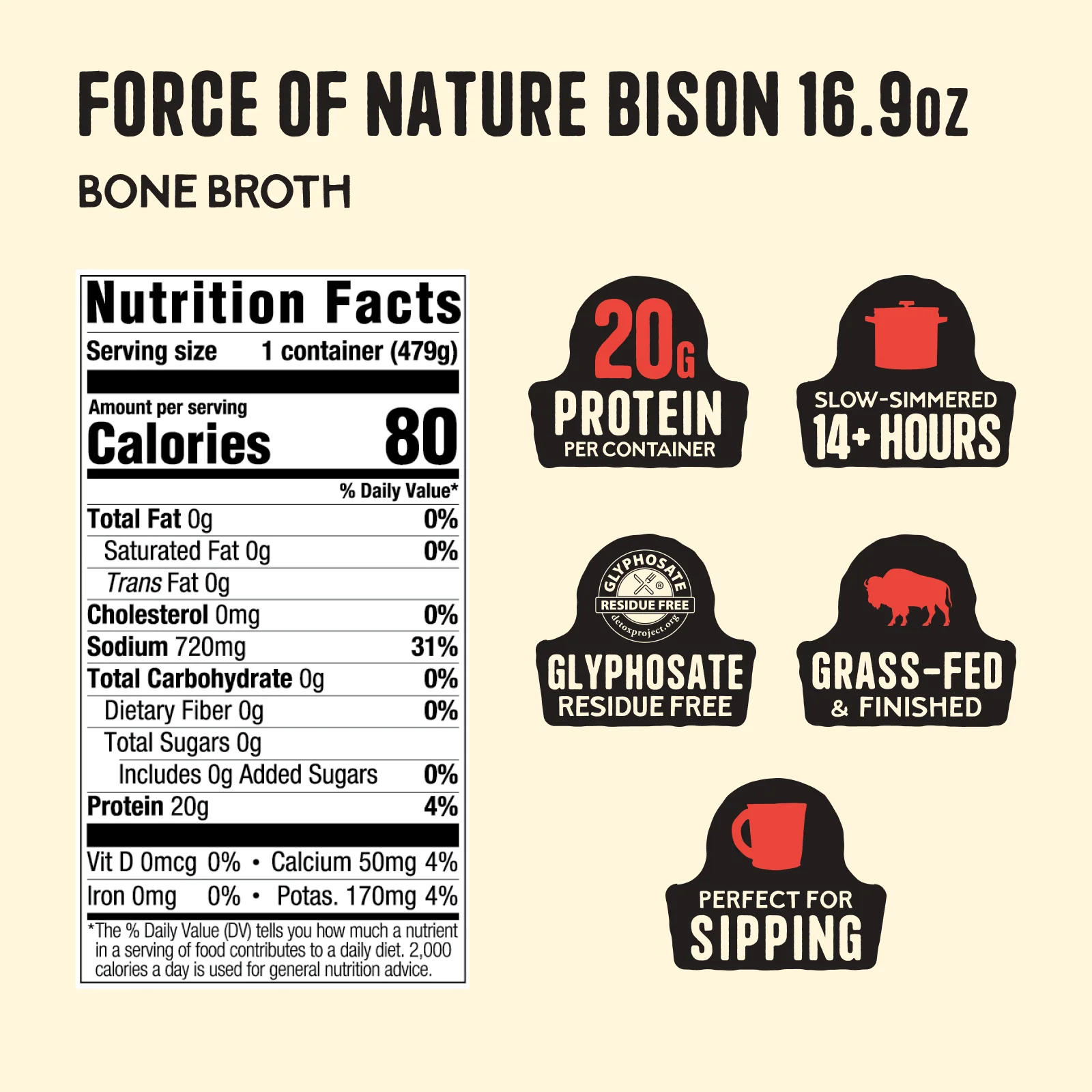 Bison Bone Broth - 16.9 oz - Image 4