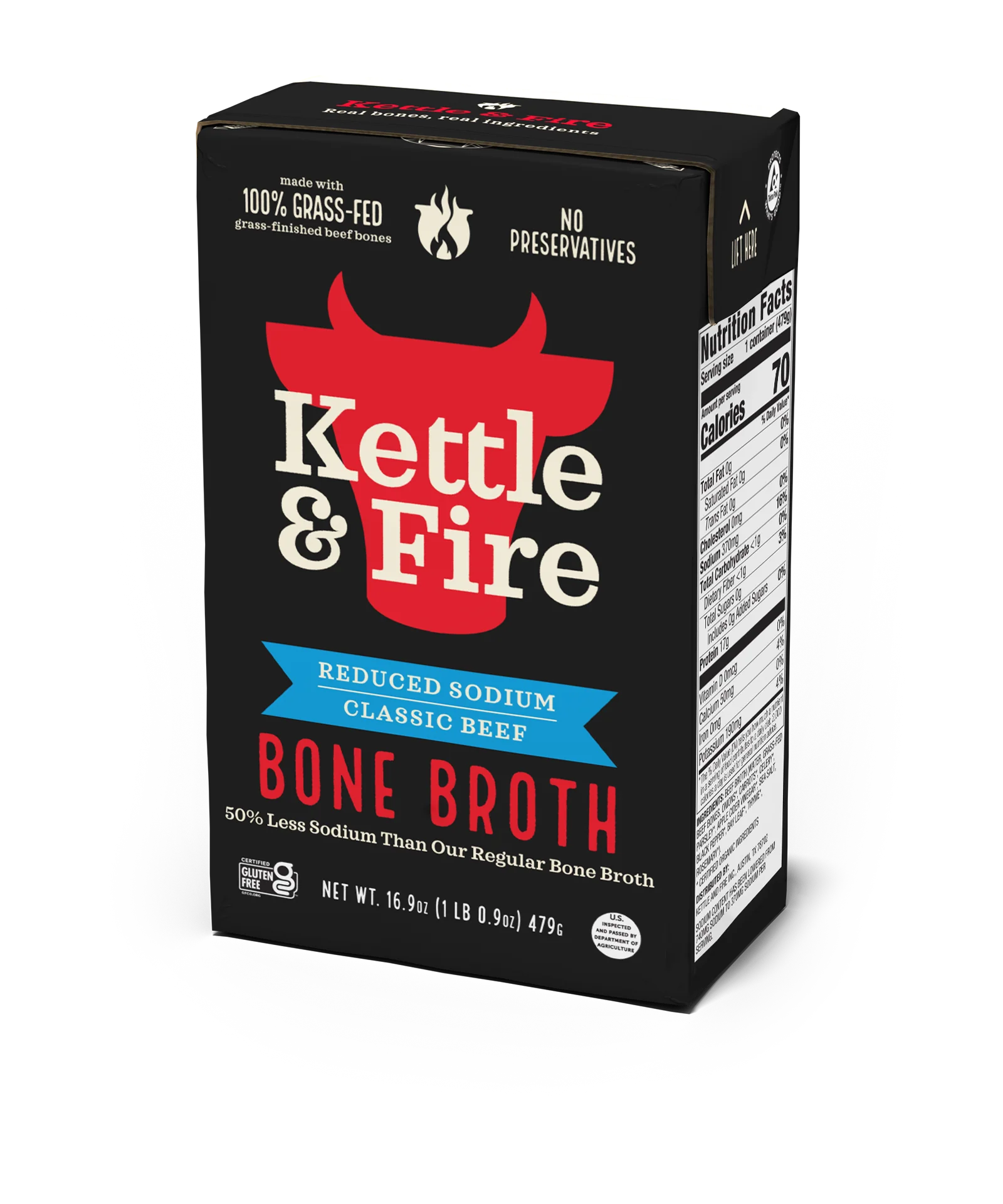 Reduced Sodium Beef Bone Broth - 16.9 oz