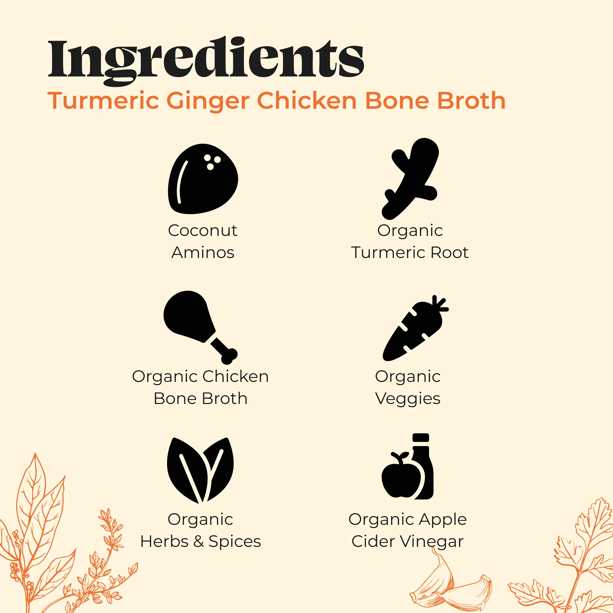 4 Pack: Turmeric Ginger Chicken Bone Broth - 32 oz - Image 4