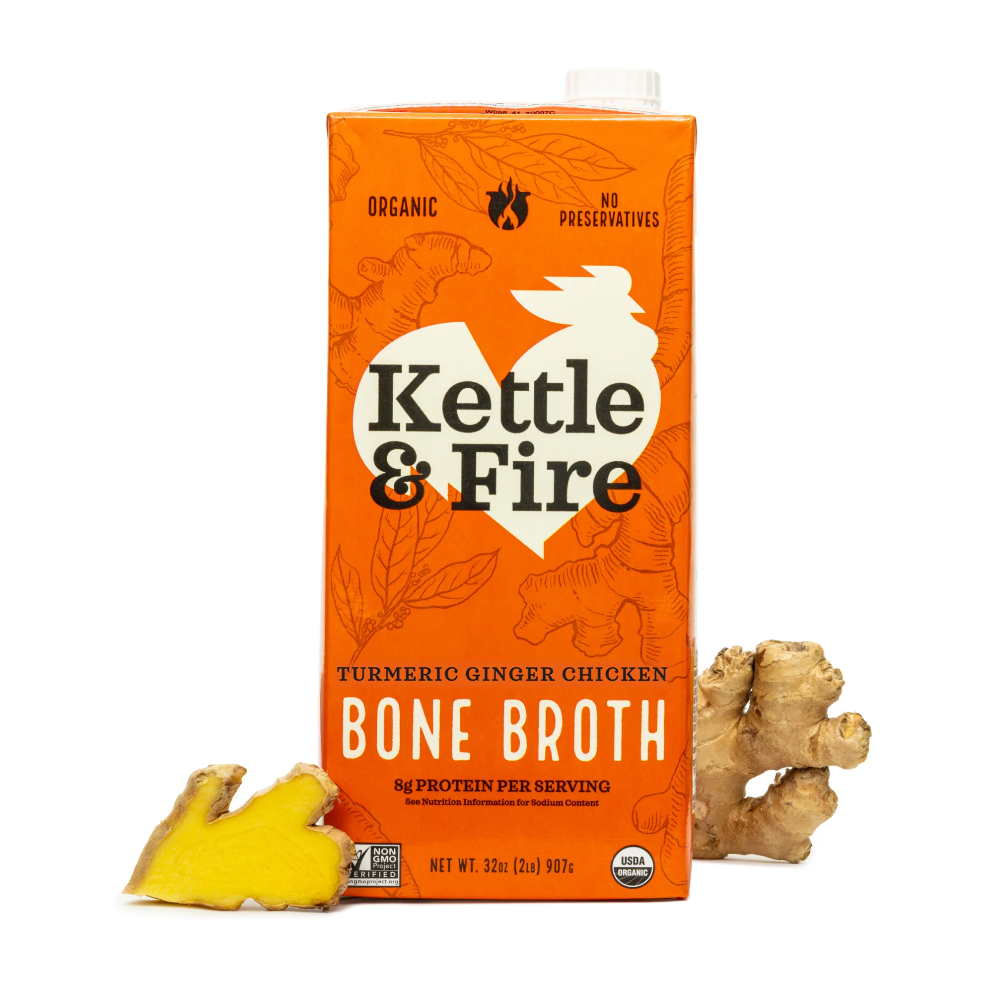 4 Pack: Turmeric Ginger Chicken Bone Broth - 32 oz - Image 5